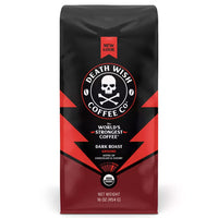 Death Wish Dark Roast Ground Coffee Organic Fair Trade, 16oz