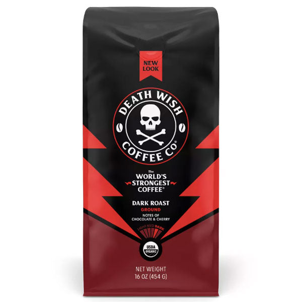 Death Wish Dark Roast Ground Coffee Organic Fair Trade, 16oz