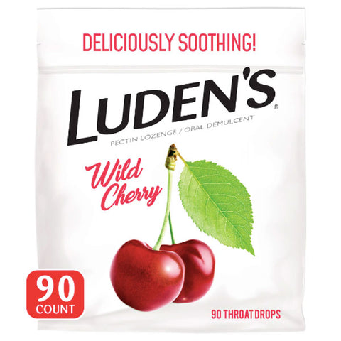 Luden's Deliciously Soothing Throat Drops, Wild Cherry Flavor, 90 Count