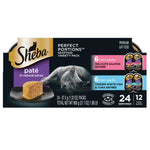 Sheba Wet Cat Food Pate Variety Pack, Delicate Salmon and Tender Whitefish & Tuna Entrees, 2.6 oz., 24 Count