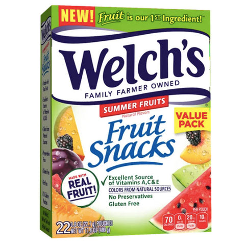 Welch's Fruit Snacks, Summer Fruit, 0.9oz, 22 Count