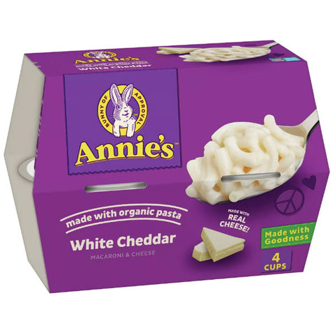 Annie's White Cheddar Microwavable Macaroni & Cheese Cup, 4 Count