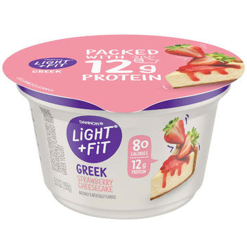 Dannon Light + Fit Nonfat Gluten-Free Strawberry Cheesecake Greek Yogurt, 5.3 Oz.