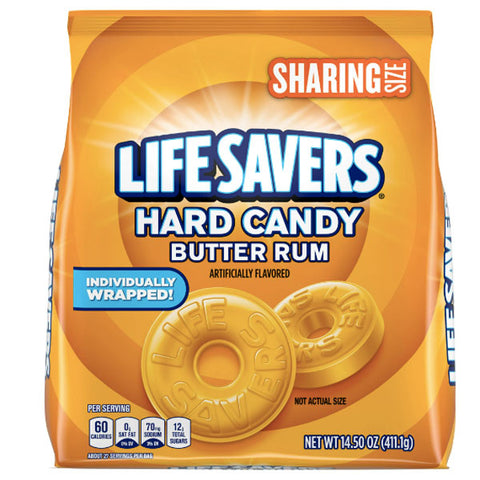 Life Savers Butter Rum Hard Candy Individually Wrapped, Sharing Size, 14.5 oz