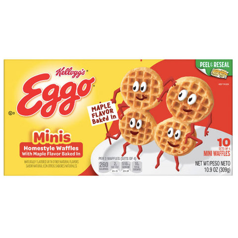 Eggo Homestyle with Maple Flavor Frozen Mini Waffles, 10 Count