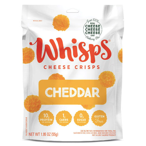 Whisps Cheddar Cheese Crisps, Keto Friendly Snacks, 1.95 oz