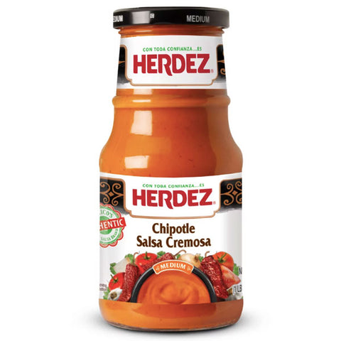 Herdez Chipotle Salsa Cremosa, Mexican Sauce, Medium, 15.3oz