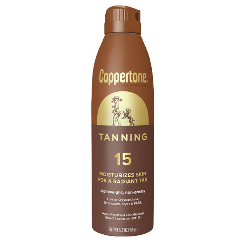 Coppertone Tanning SPF 15, Sunscreen Spray, 5.5 oz