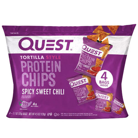 Quest Nutrition Tortilla Style Protein Chips, Spicy Sweet Chili, 4.5oz. 4 Count