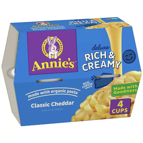 Annie's Classic Cheddar Microwavable Mac and Cheese Cups, 4 Count