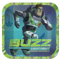 9" Buzz Lightyear Square Plates, 8 Count