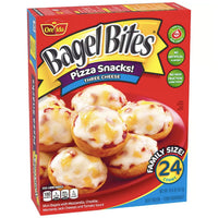 Bagel Bites Three Cheese Mini Pizza Bagel Frozen Snacks, 24 Count