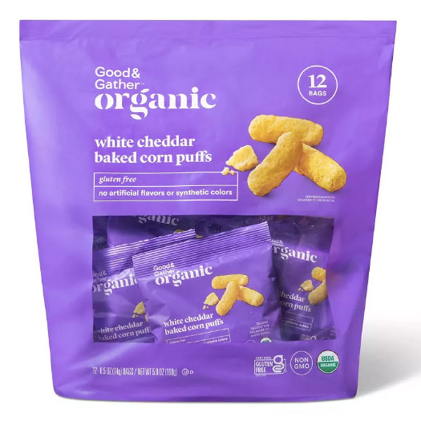Good Multipack Good & Gather Organic White Cheddar Puffs Multipack, 12 Count – Water ...