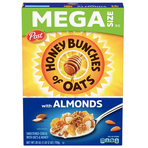 Honey Bunches of Oats with Crispy Almonds Cereal, Mega Size, 28 oz.