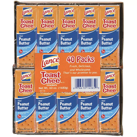 Lance Toast Chee Peanut Butter and Cheese Crackers, 1.5 oz., 40 Count