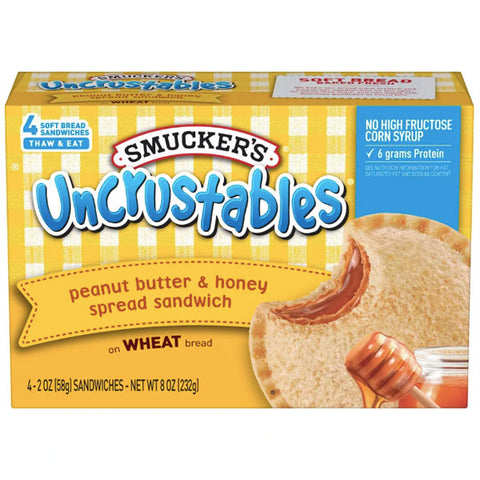 Smucker's Uncrustables Peanut Butter & Honey Sandwich, 4 Count