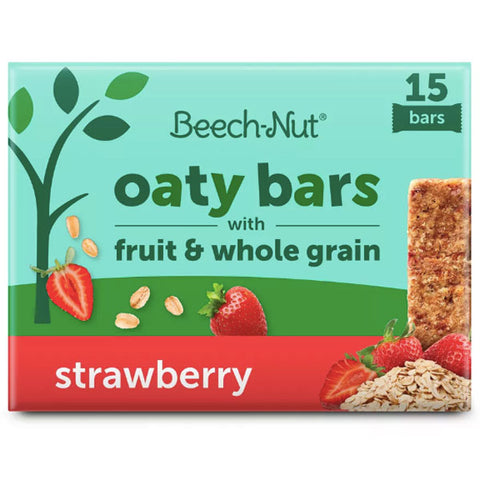 Beech-Nut Toddler Oaty Bars with Fruit and Whole Grain Strawberry Snack Bar, 15 Count