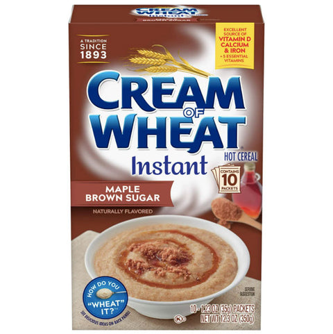 Cream of Wheat Maple Brown Sugar Instant Hot Cereal, 10 Count