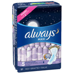 Always Maxi, Size 5, Extra Heavy Overnight Pads with Wings, 27 Ct - Water Butlers