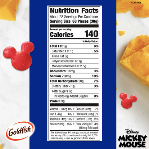 Goldfish Disney Mickey Mouse Cheddar Crackers, 27.3 oz