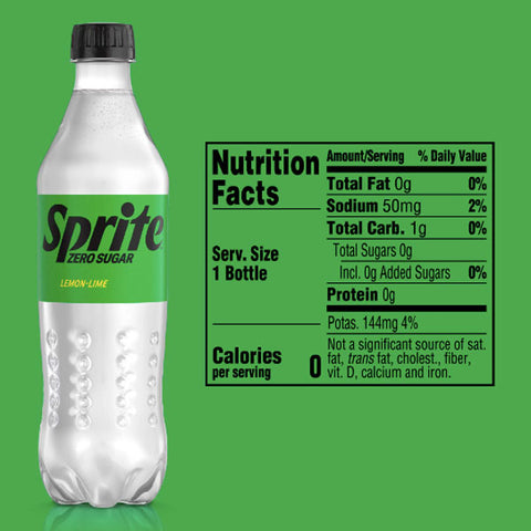 Sprite Zero Sugar Lemon Lime Soda Pop, 16.9 fl oz, 6 Ct