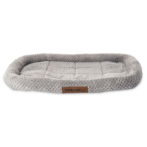 Vibrant Life Cozy Luxe Crate Mat Pet Bed, Gray