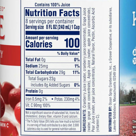 Ocean Spray 100% Juice Cranberry Blend, 64 Fl Oz