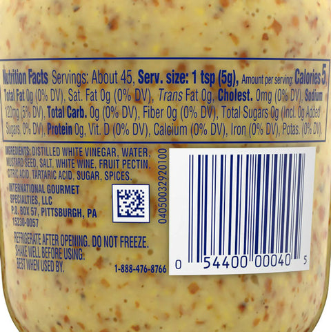 Grey Poupon Country Dijon Coarse Ground Mustard, 8 oz.