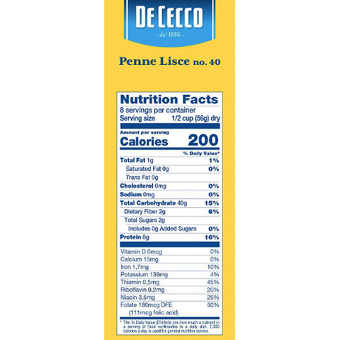 De Cecco Penne Lisce Pasta, 1 lb