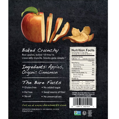 Bare Baked Crunchy Cinnamon Apple Chips, 3.4 oz