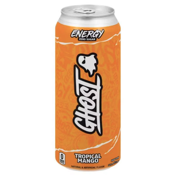 Ghost Energy Drink, Zero Sugar, Tropical Mango, 16 oz