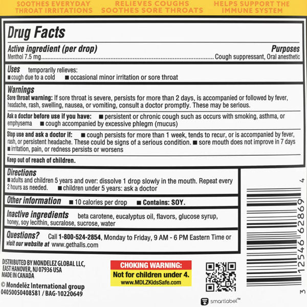 Halls Relief Cough Drops - Honey Lemon