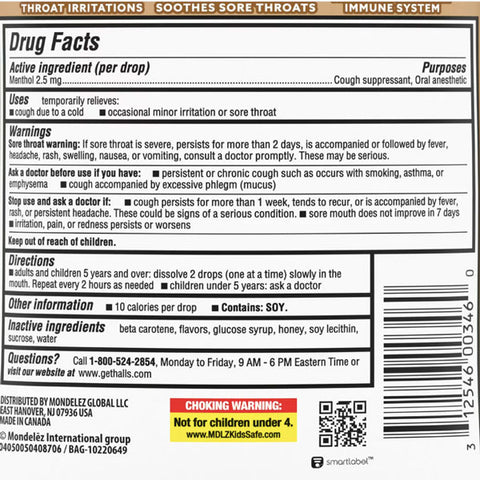 HALLS Soothe Honey Vanilla Cough Drops, 30 Count