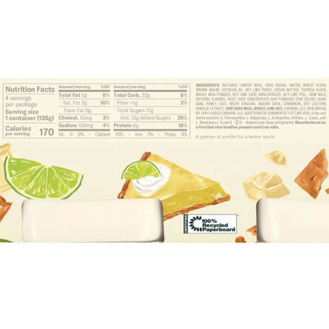 Chobani Flip Key Lime Crumble Low Fat Greek Yogurt, 4.5oz. 4 Count