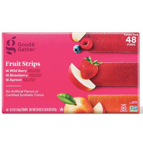 Good & Gather™ Strawberry, Apricot and Wildberry Fruit Strips Variety Pack, 48 Count