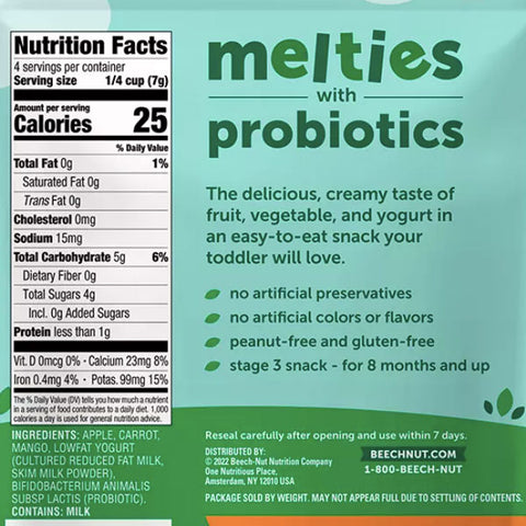 Beech-Nut Melties Probiotic Apple Carrot Mango, 1oz