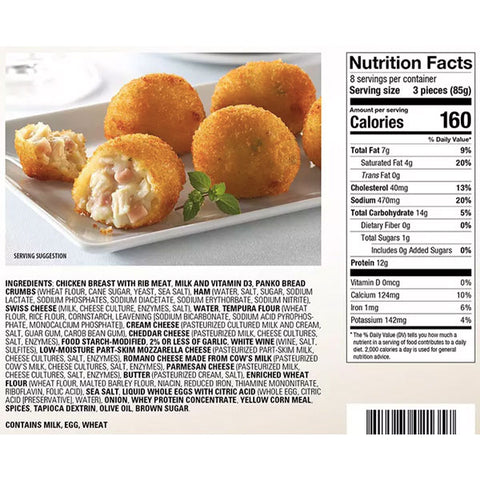 Stuffed Foods Chicken Cordon Bleu Bites, 24 oz.