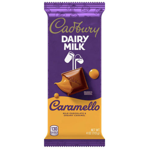 Cadbury Dairy Milk, Caramello Milk Chocolate and Creamy Caramel Candy, 4 oz