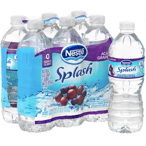 Nestle Splash Acai Grape Flavored Water, 16.9 Fl. Oz. 6 Count - Water Butlers