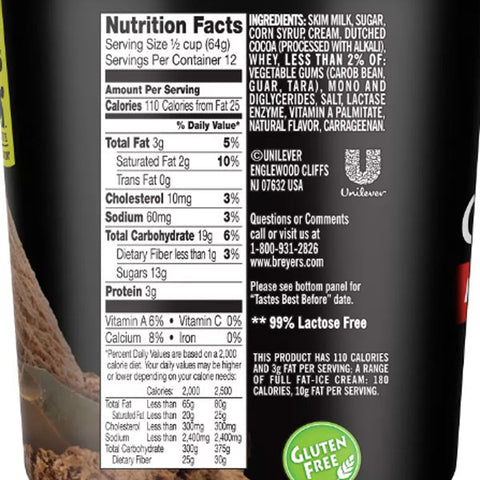 Breyers Lactose Free Chocolate Ice Cream, 48oz