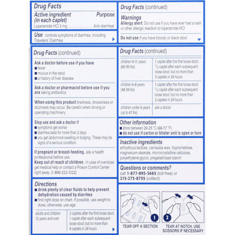 Imodium A-D Diarrhea Relief Caplets, Loperamide Hydrochloride, 6 Count