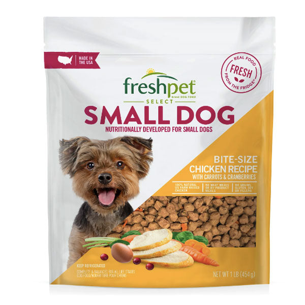 Freshpet Healthy & Natural Food for Small Dogs/Breeds, Grain Free Chicken Recipe, 1 lb