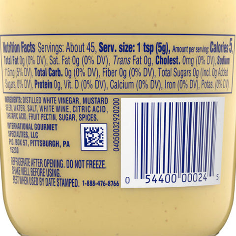 Grey Poupon Dijon Mustard, 8 oz.