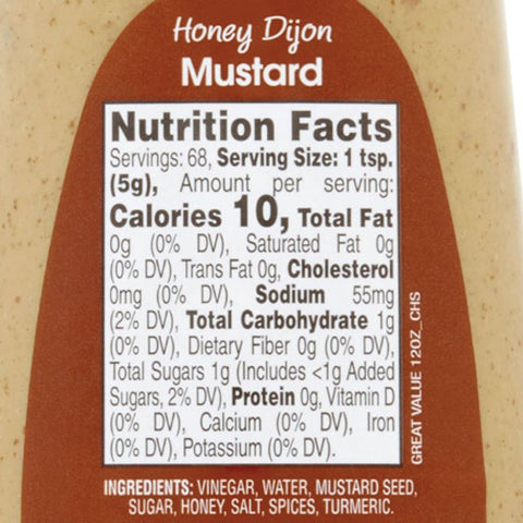 Great Value Honey Dijon Mustard, 12 oz