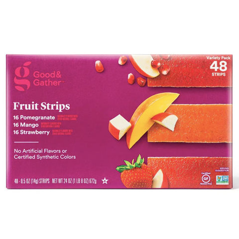 Good & Gather™ Pomegranate, Mango and Strawberry Fruit Strips Variety Pack, 48 Count