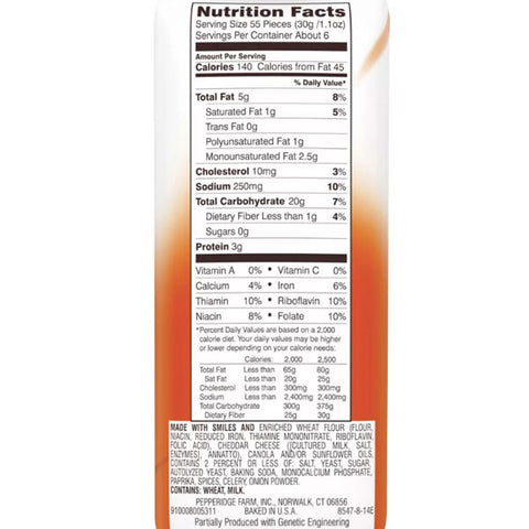 Pepperidge Farm Goldfish Cheddar Crackers, 6.6oz - Water Butlers