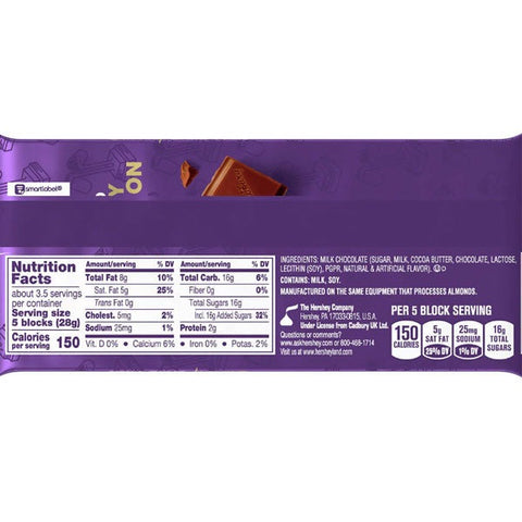 Cadbury Dairy Milk, Milk Chocolate Candy, 3.5 oz