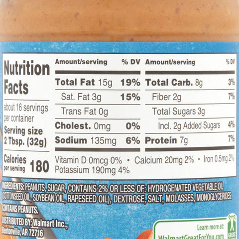 Great Value Crunchy Peanut Butter, 18 oz