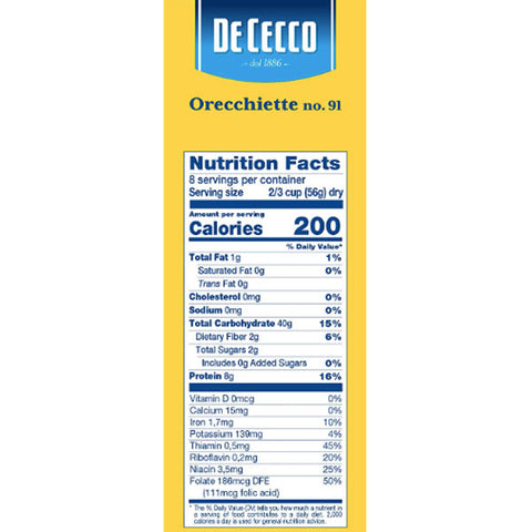 De Cecco Orecchiette Pasta, 1 lb