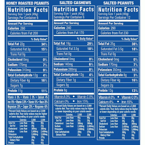 Planters Individual Cashews and Peanuts Variety Pack, 24 Count